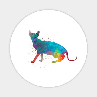 minskin cat in watercolor Magnet